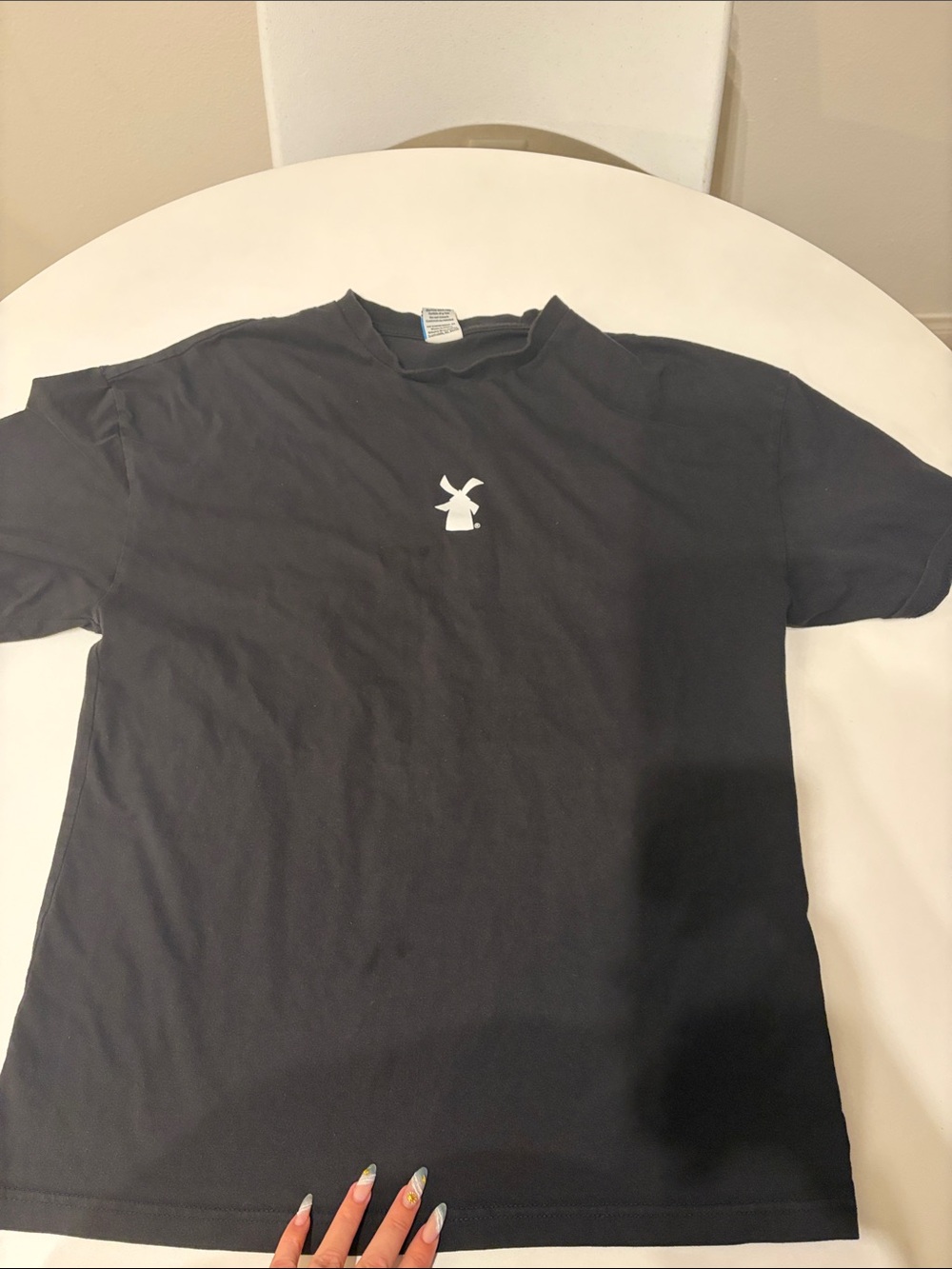Dutch Bros Black Short Sleeve employee only Tee with White Windmill Logo